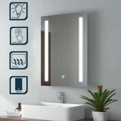 LED Illuminated Bathroom Mirror with LED Lights Demister Touch Sensor Vertical