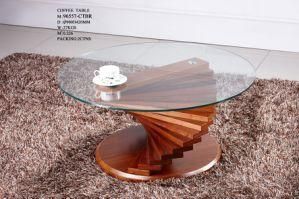 MDF Living Room Round Center Side End Tea Coffee Table Tempered Clear Glass Modern Home Furniture