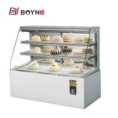 Commercial Bakery Three Layer Single Side Opened Cake Display Showcase