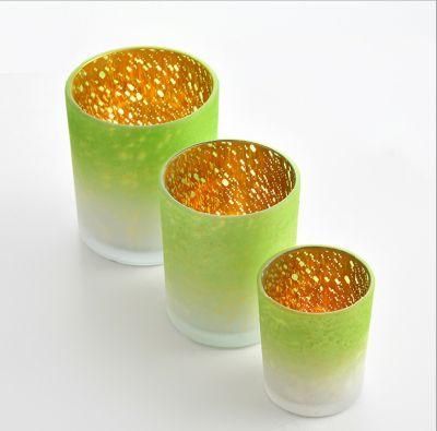 Electroplated Luxury Empty Votive Glass Candle Holder for Candle Container