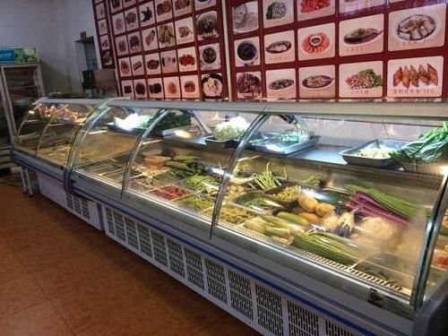 Ce Requirement Supermarket Vegetarian and Meat Showcase Used Seafood Display Freezer&Chiller Factory Direct Sale