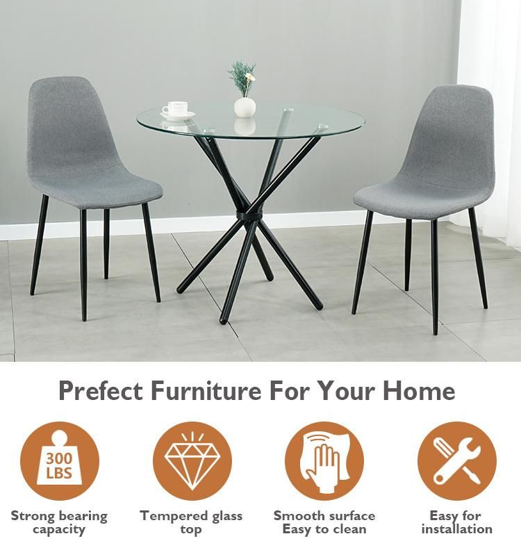 Home Dining Room Furniture Classic Design Simple Modern Stylish Glass Dining Tables