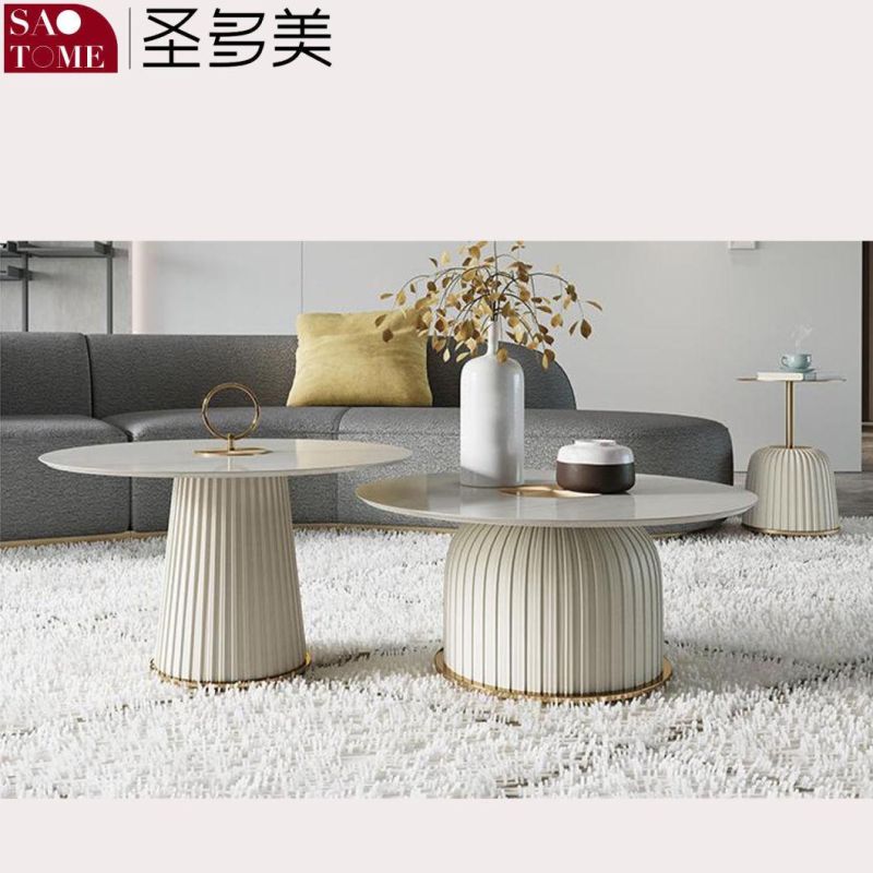 Modern Luxury Leisure Living Room Furniture Slate/Marble Round Coffee Table