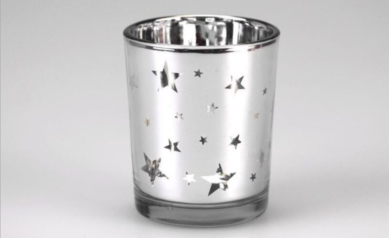 Amazon Hot Sale Customized Tealight Metallic Candle Glass Holder for Home Decor