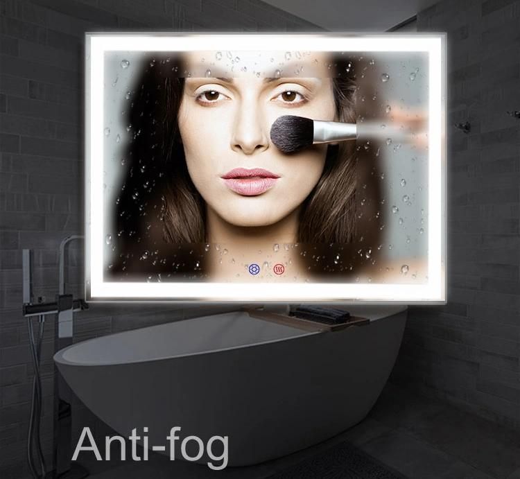 Eco-Friendly Glass Mirror Multi-Colored LED Lights Wall Bathroom Mirrors