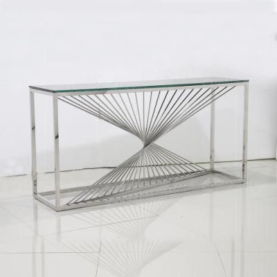 Wholesale Extra Long Steel Silver Hallway Console Table