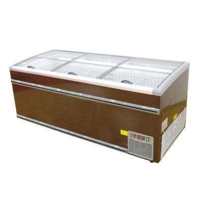 Supermarket Showcase Fridge for Frozen Food Island Commercial Display Freezer