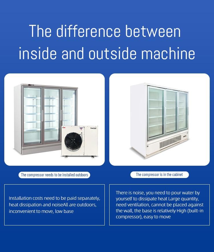 Vertical Multideck Glass Door Commercial Freezer Refrigerator Showcase