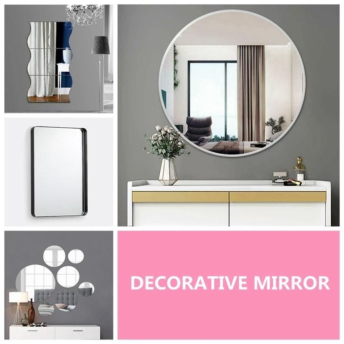 High Quality Home Decoration Bathroom 4mm Black Golden Bronze Wall Mounted Metal Framed Mirror with Loop