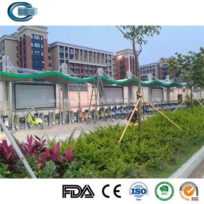 Huasheng Modern Bus Stop Shelter China Bus Stand Factory High Quality Steel Structure Wind Resist Bus Stop Shelter