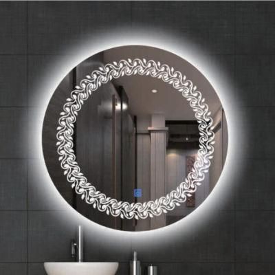 Round Wall Mirror Modern Home Decoration Makeup Light Glass Bathroom Silver Smart LED Mirror