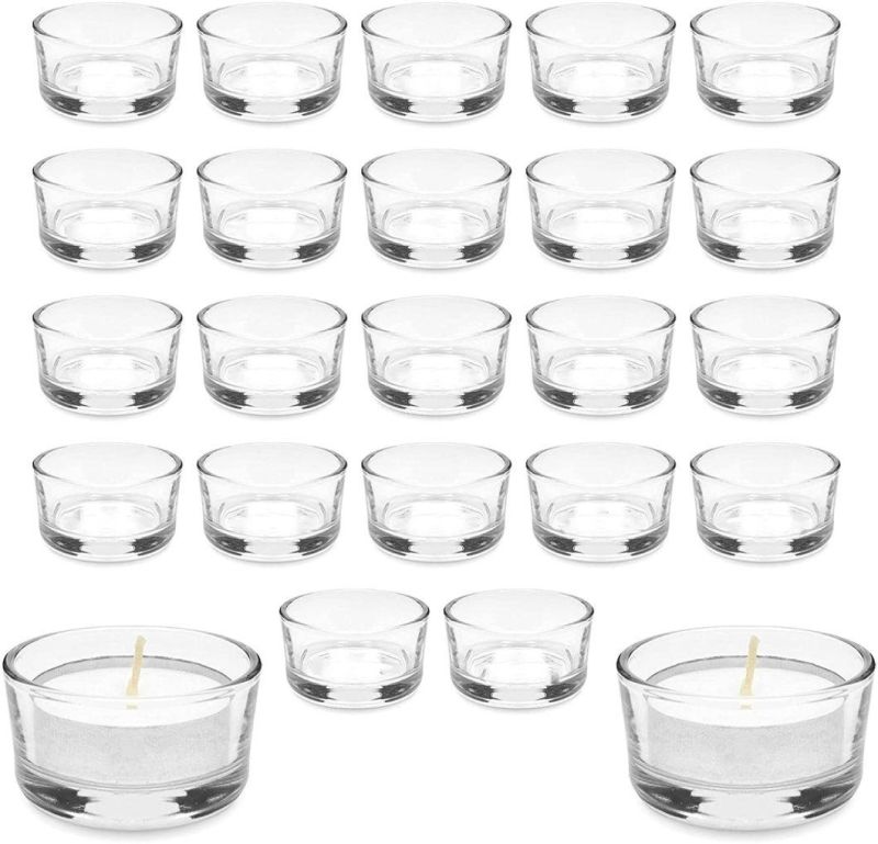 Wholesale 36ml 1 Oz Transparent Glass Tea Candlestick Suitable for Wedding Tea Lamp Central Decoration Home Decoration D5.2*H3.2cm