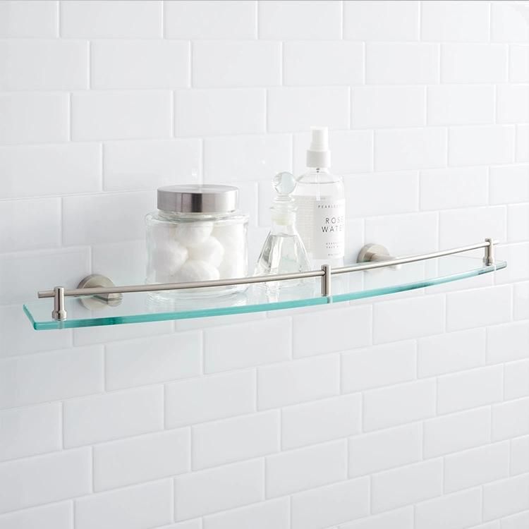 Bathroom Accessories Triangle Glass Shelf Rail Shower Corner Caddy