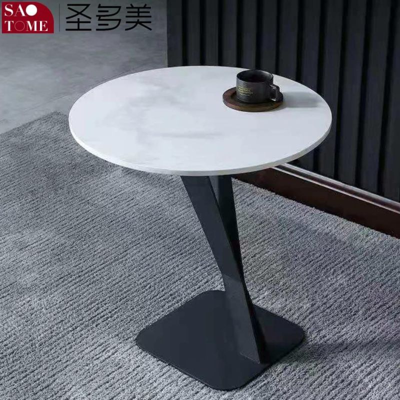 Modern Simple Luxury Leisure Living Room Furniture L-Shaped Base Slate/Marble Small Coffee Table