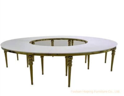 Modern High Quality Wedding Furniture Restaurant Hotel Banquet Round White PVC Plastic Board Folding Dining Table for Event