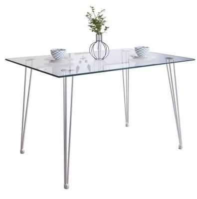 New Design Square Furniture Dining Sets Glass Elegant Dining Table