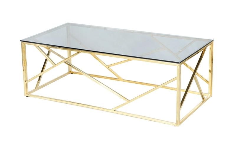 Custom Contemporary Ss Furniture Tempered Glass Top Modern Coffee Table