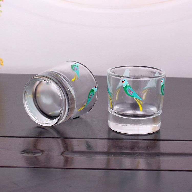 40ml Clear and Printed Glass Candle Holder