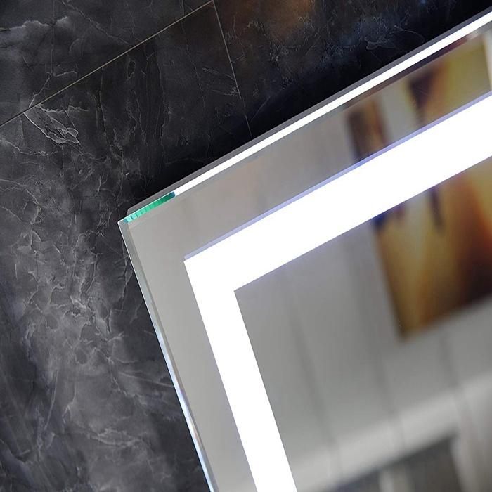 5mm Hotel Bathroom Vertical Hanging Frame LED Lighted Touch Sensor Bathroom Mirror