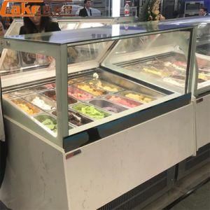 Glass Door Display Electric Continuous Small Portable Popsicle Deep Ice Cream Freezer Refrigerated Showcase