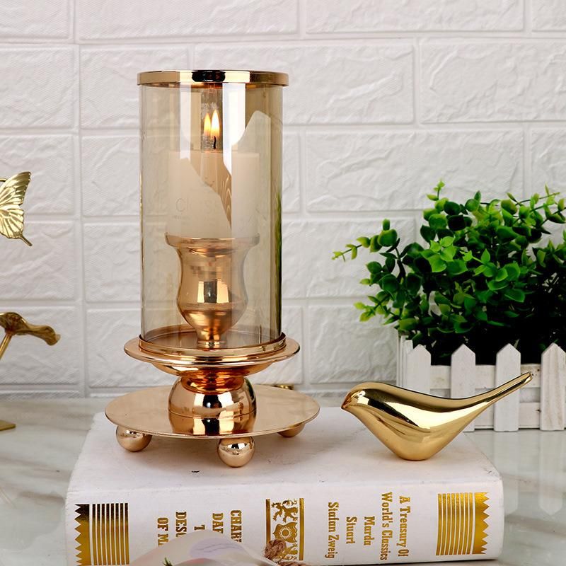 Metal and Glass Decorative Candle Holder for Living Room Bed Room Decor