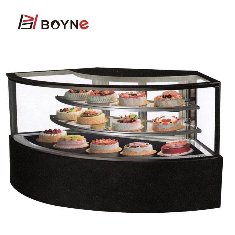 Air Cooling Fan Shaped Cake Chiller Cafe Display Showcase