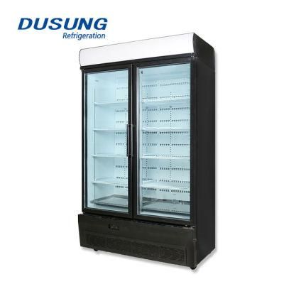 Custom Commercial Glass Door Refrigerator Supermarket Upright Display Fridge Showcase