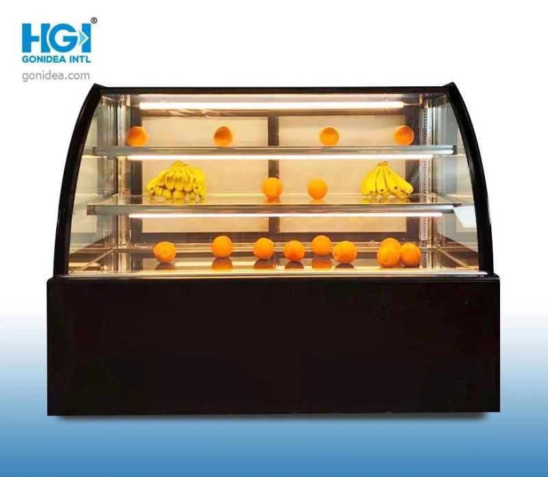 Double Doors Commercial Cake Showcase Glass Cooler Bakery Display Cabinet Showcase