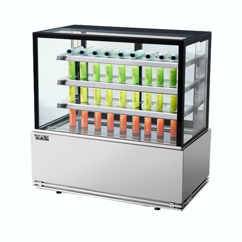 Stainless Steel Square Glass Display Bread Showcase