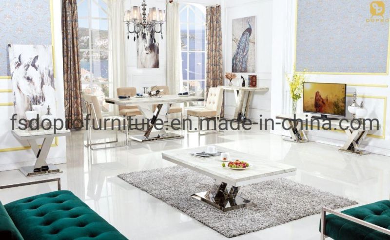 Modern New Hotel Furniture Stainless Steel Dining Table and Chair Sets -D21