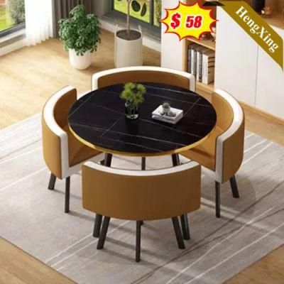 Customized Round Banquet Black Marble Table for Dining Wedding Hotel Home Restaurant
