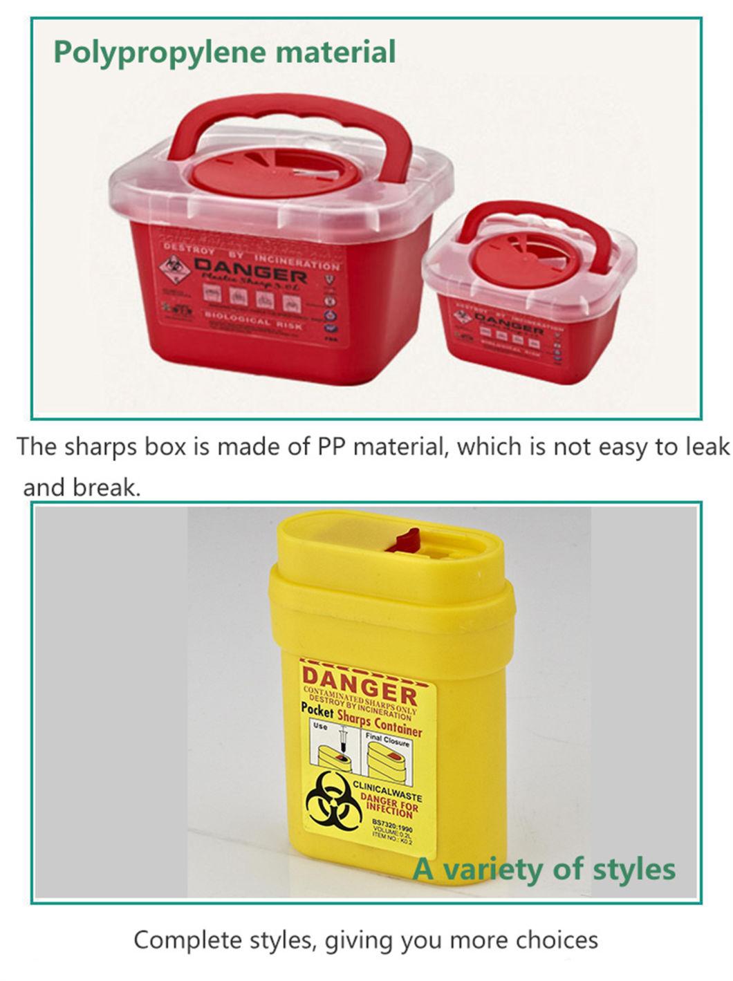 Medicaldisposable Waste Container Bin Red Sharp Disposal Safe Plastic Medicalbox