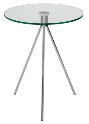 Steel Metal Glass Tripod Leg Side Corner End Table