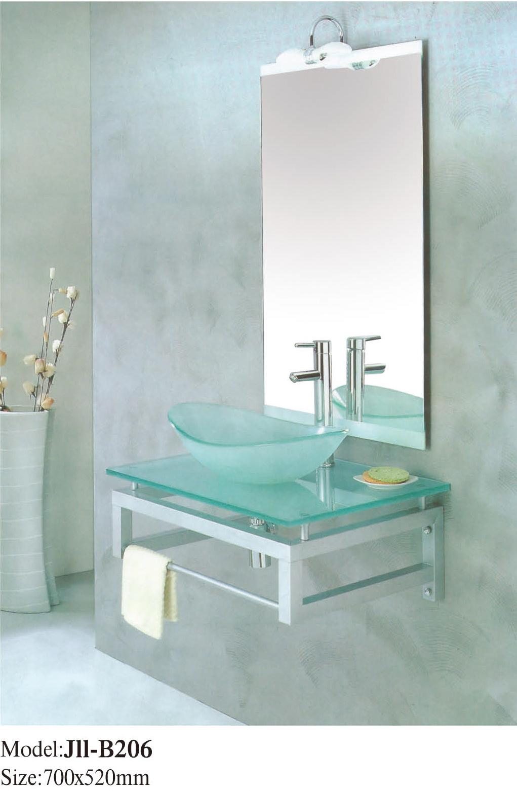 Modern Simple Basin Glass Bathroom Cabinet