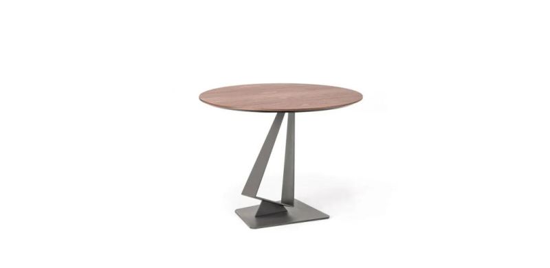 Cfd-10A Dining Table //Toughened Glass Top//Metal Coating Base