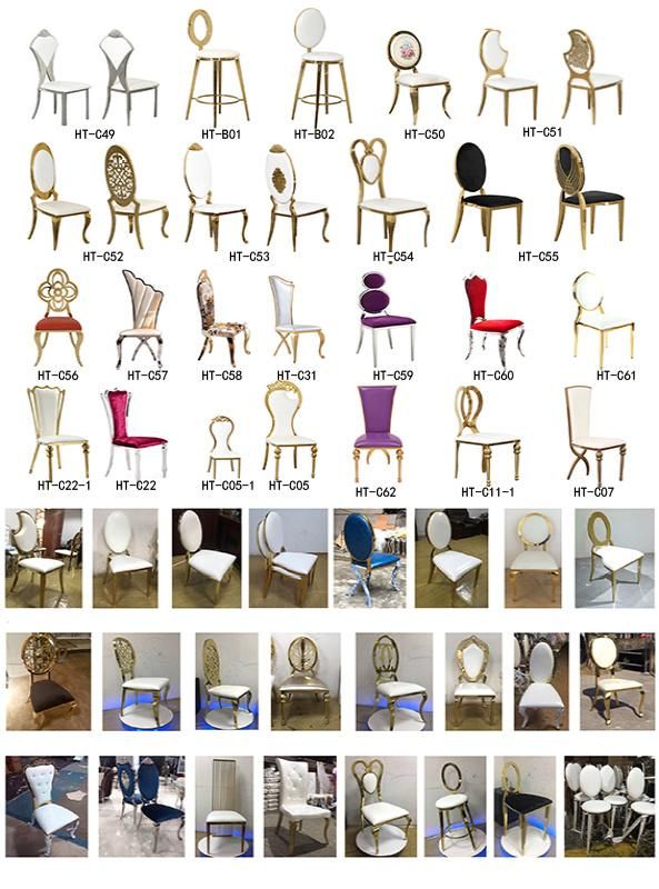 Foshan Factory Banquet Restaurant Furniture Hotel Banquet Hall Chairs for Dining Room Stainless Steel Wedding Modern Metal Gold Phoenix Chair for Meeting Room