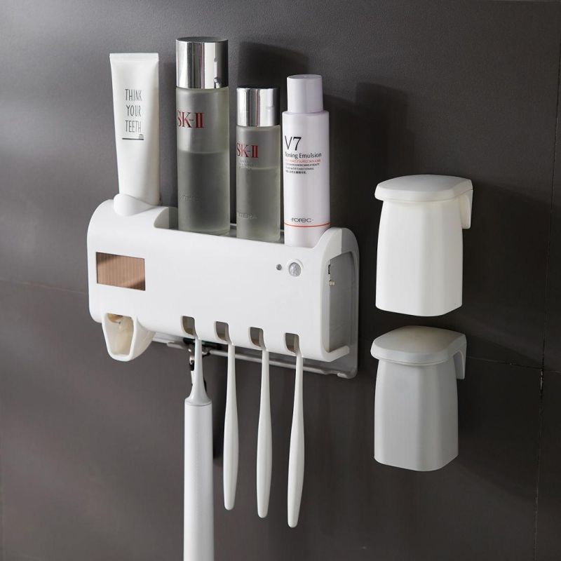 No Hole Sterilization Toothbrush Holder Wall Hanging UV Sterilization