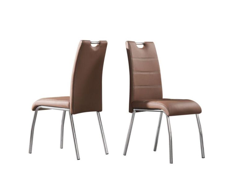 Modern Restaurant Office Home Dinner Furniture PU Leather Dining Chair with Stainless Leg