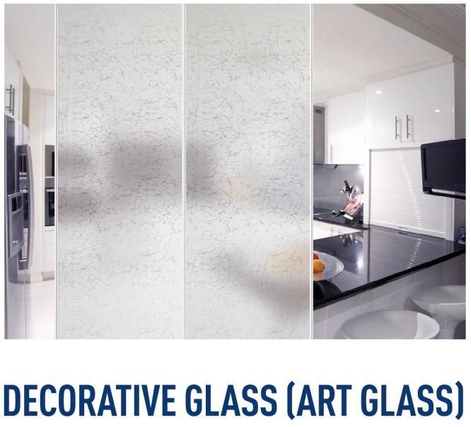 Clear Glass Art Glass for Bathroom and Sliding Door Glass