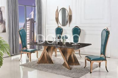 Charming Dining Table with Marble or Glass Top