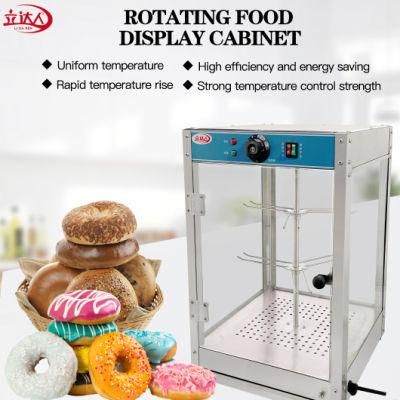 Rotating Donut Bread Pancake Warmer Hot Food Display Cabinets Showcase with CE Approved Catering Equipment;