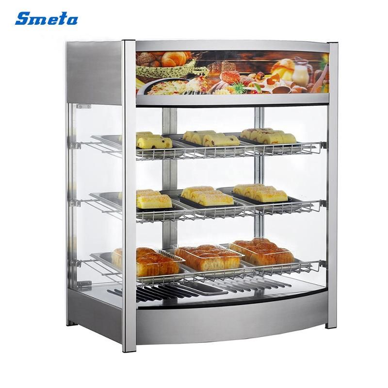 Smeta Merchandising Tabletop Glass Door Food Warmer Hot Display Showcase