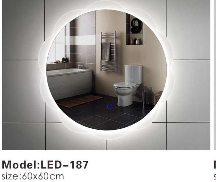 Round Diamond LED Backlit Decorative Smart Wall Glass Bathroom Mirror