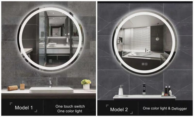 Home/Salon Furniture Decoration Bathroom Smart Wall Float Glass LED Mirror with Anti-Fog, Bluetooth