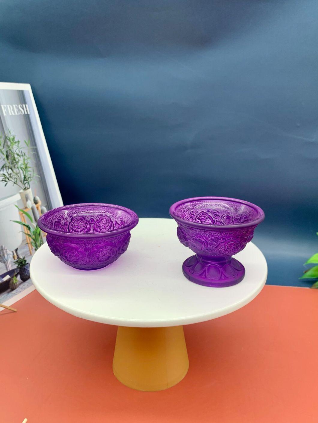 Glass Home Furnishings, 8 O ′clock Glass Candlestick Foot Lotus Candle Holder Wedding Birthday Candle Cup Creative Buddhist Butter Lamp Lamp Holder
