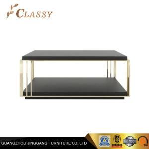Tempered Glass Wood Top Center Club Shop Coffee Side Table