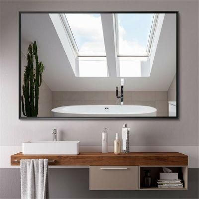 Flat Framed Aluminum Alloy Frame Shiny Finish Rectangle Framed Mirror for Bathroom &amp; Living Room