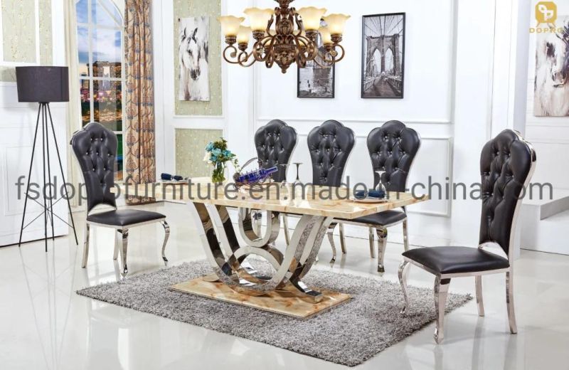 China Furniture Factory Luxury Marble Top Dining Table Hot Sell-D19