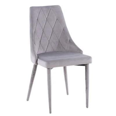 Home Restaurant Furniture Leisure Colorful Fabric Dining Room Chair with Metal Legs