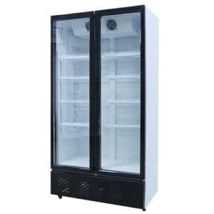Large Hollow Glass Doors Defrosting Supermarket Refrigerated Showcase